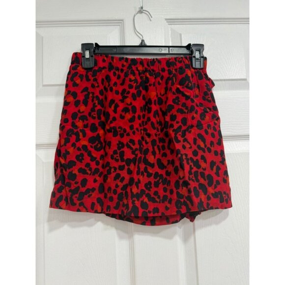 ZARA Trafaluc Collection Red Black Leopard Print Ruffle Mini Skirt XS - Picture 2 of 2